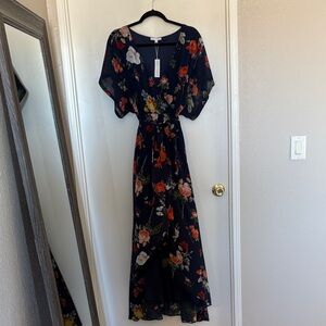 Baltic Born Navy Floral High Low Dress